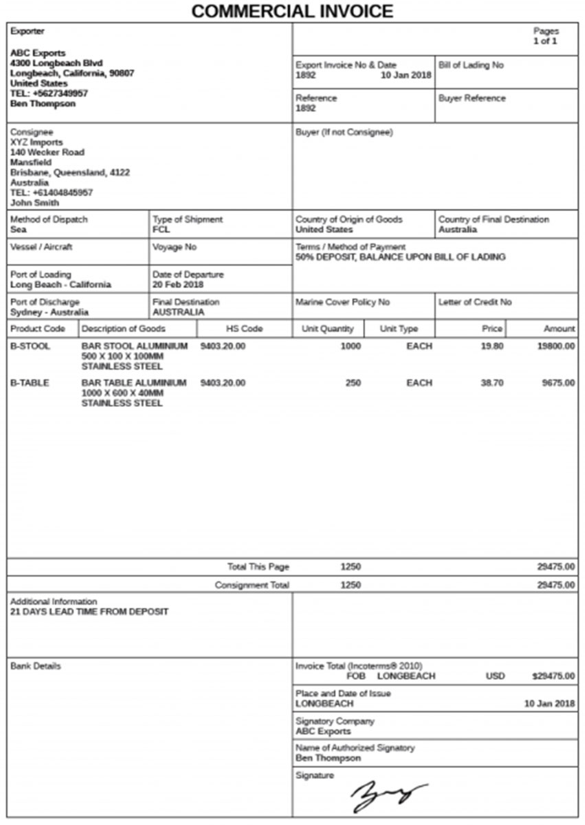 Hóa đơn thương mại là gì