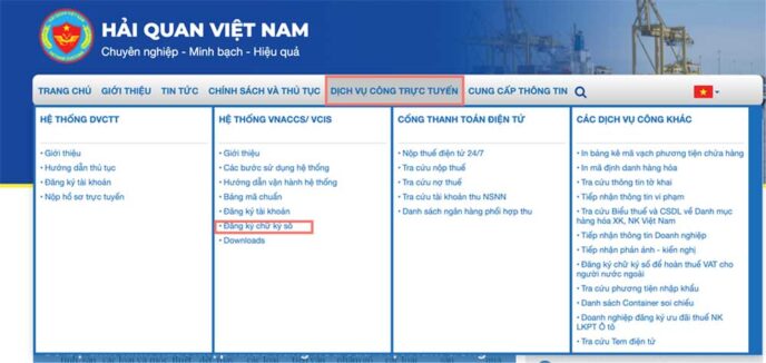 Chữ ký số hải quan