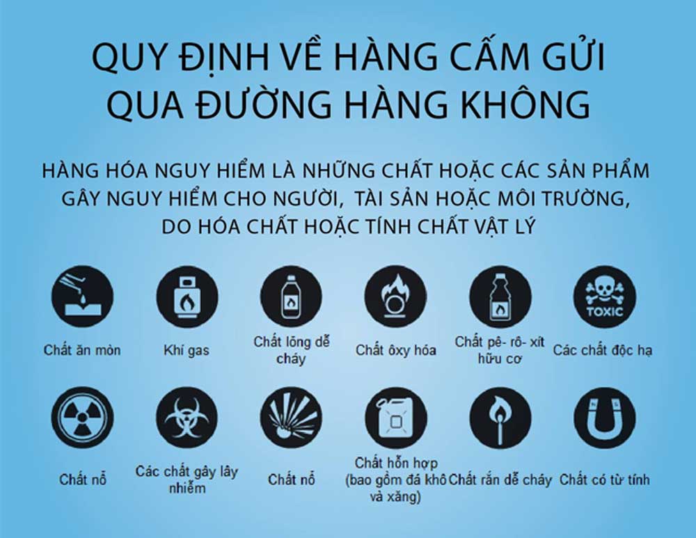 Danh mục hàng hóa cấm xuất nhập khẩu theo quy định tại Việt Nam 4 Quy định về hàng cấm gửi bay đường hàng không