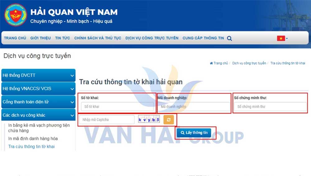 Hướng dẫn tra cứu tờ khai hải quan