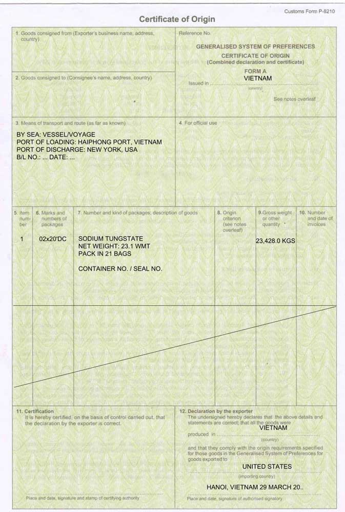 CO Form A là gì? Quy trình, thủ tục cấp giấy chứng nhận xuất xứ mẫu A 1 CO Form A là gì