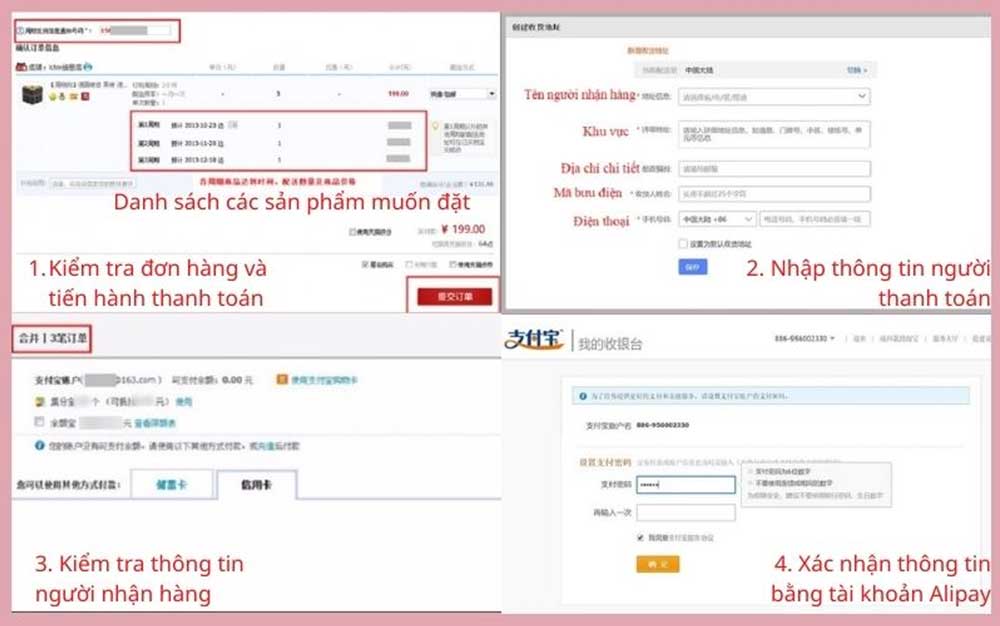đặt hàng và tiến hành thanh toán