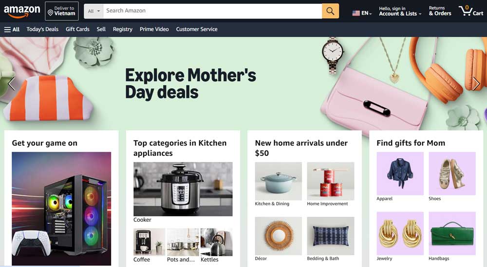 Mua hàng tại Amazon