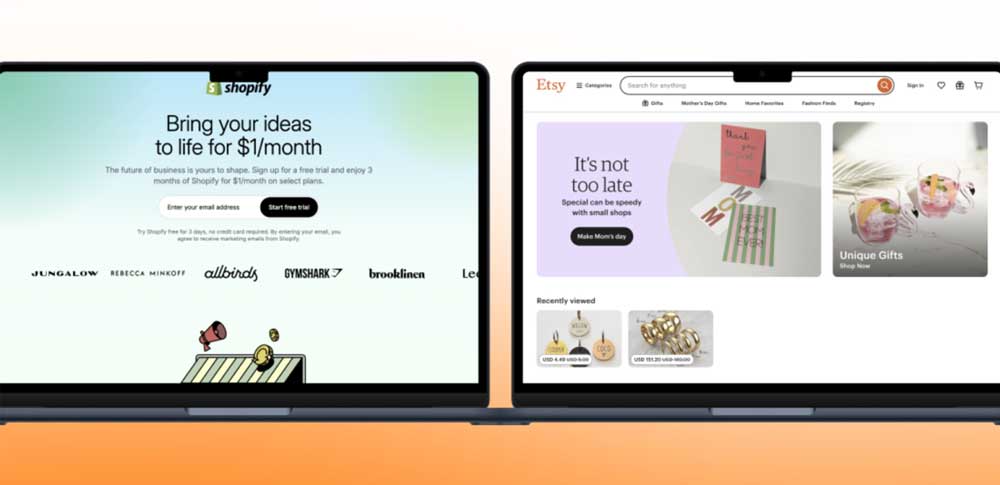 So sánh Shopify Etsy