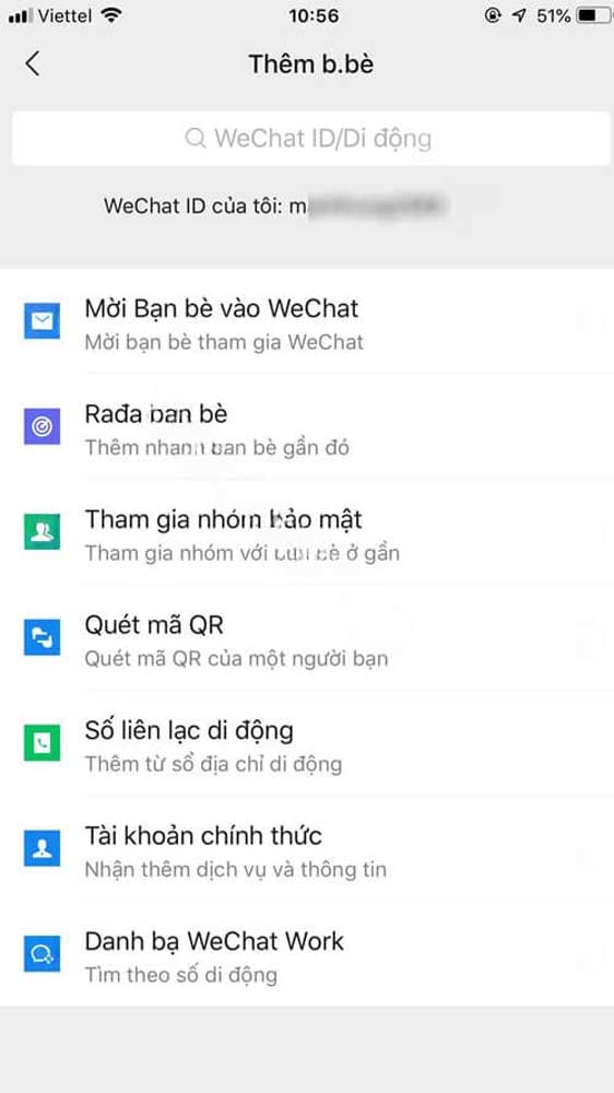 Thêm bạn bè Wechat