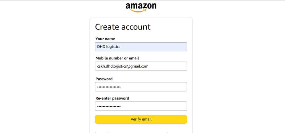 đăng ký tài khoản amazon