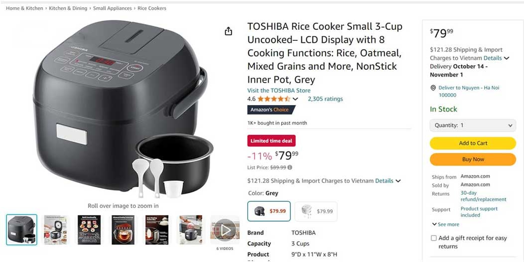 Lựa chọn sản phẩm amazon