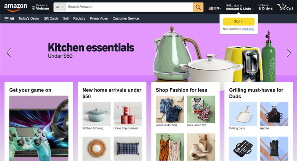 Mua hàng Amazon