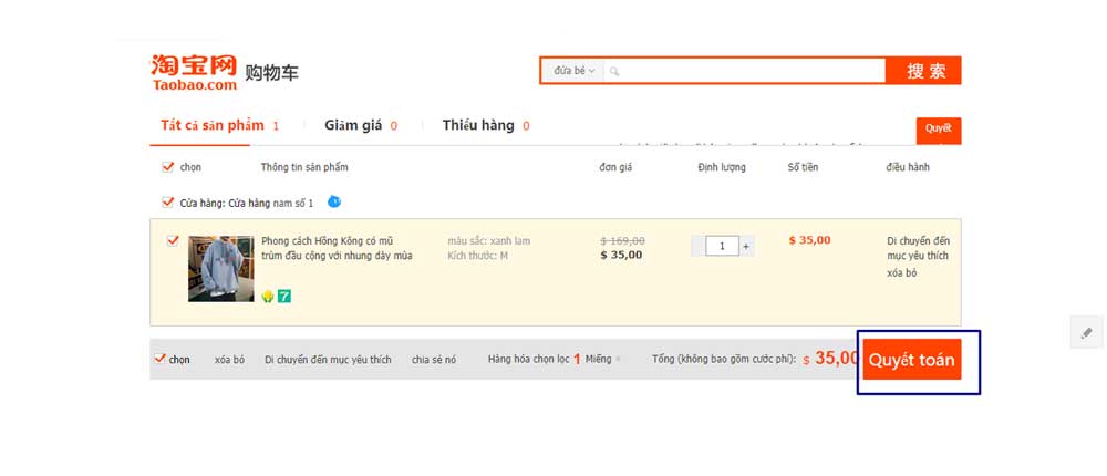 Cách mua hàng Taobao Tiếng Việt đơn giản, nhanh chóng nhất 5 Tiến hành thanh toán trên Taobao