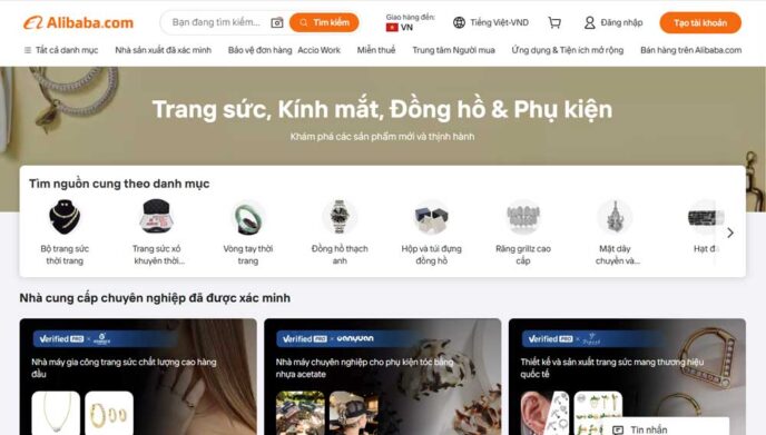 Trang web Alibaba